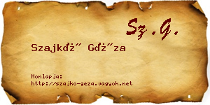 Szajkó Géza névjegykártya