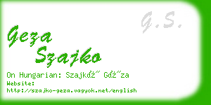 geza szajko business card